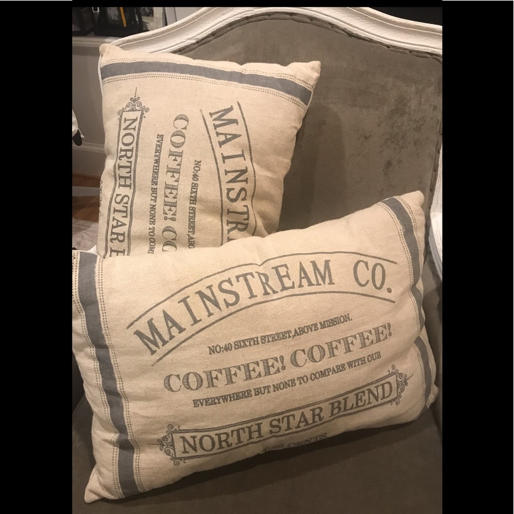 2 Linen coffee pillows